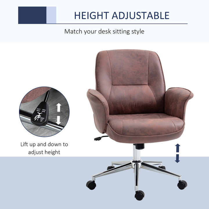 Office Chair, Desk Chair, Swivel Computer Chair with Armrest and Rolling Wheels for Home and Work, Red