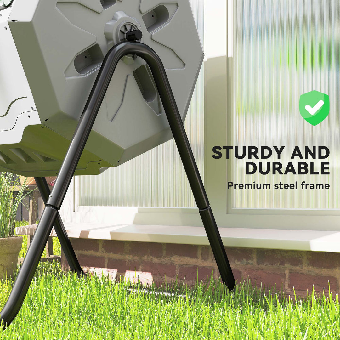 MCL 160L 360° Rotating Dual Chamber Composter - Grey