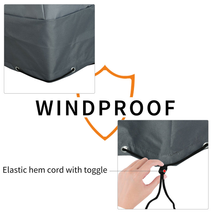 MCL Rectangular Patio Furniture Cover for Chairs Water UV Resistant Protection 600D Oxford Fabric Rattan Lounge Clean Cover, 200 x 86 x 82cm