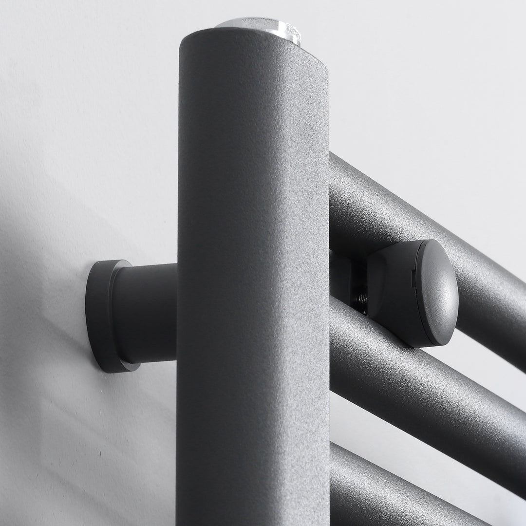 Curved Heated Towel Rail, Hydronic Bathroom Ladder Radiator Towel Warmer For Central Heating 600mm x 1200mm, Grey