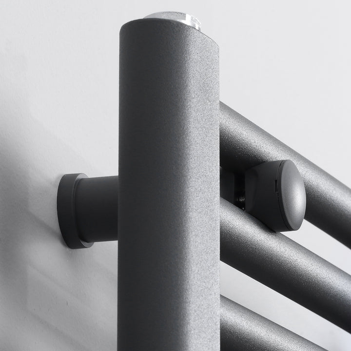 Curved Heated Towel Rail, Hydronic Bathroom Ladder Radiator Towel Warmer For Central Heating 600mm x 1200mm, Grey
