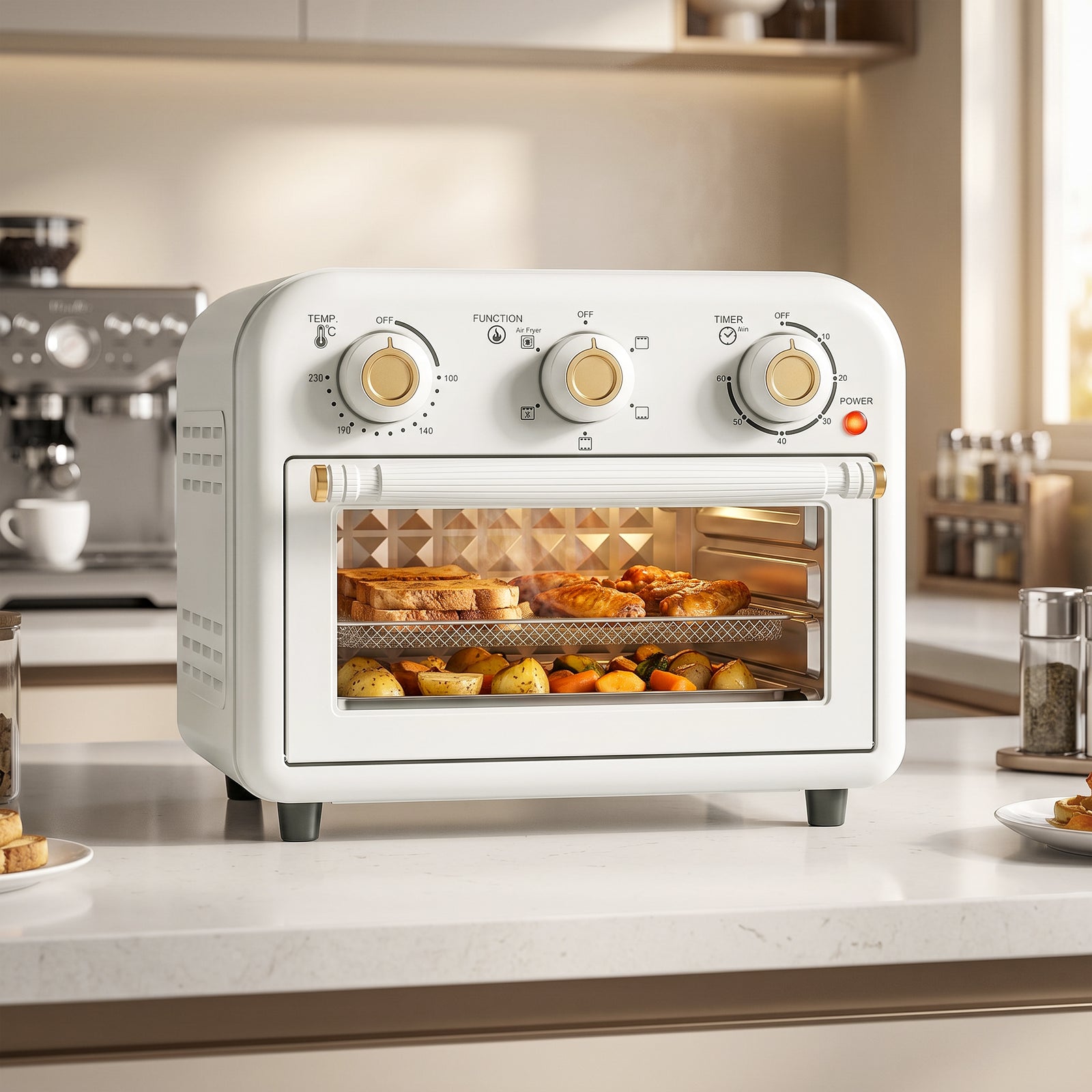 Air Fryer Toaster Oven, Convection Countertop Oven, with Adjustable Te