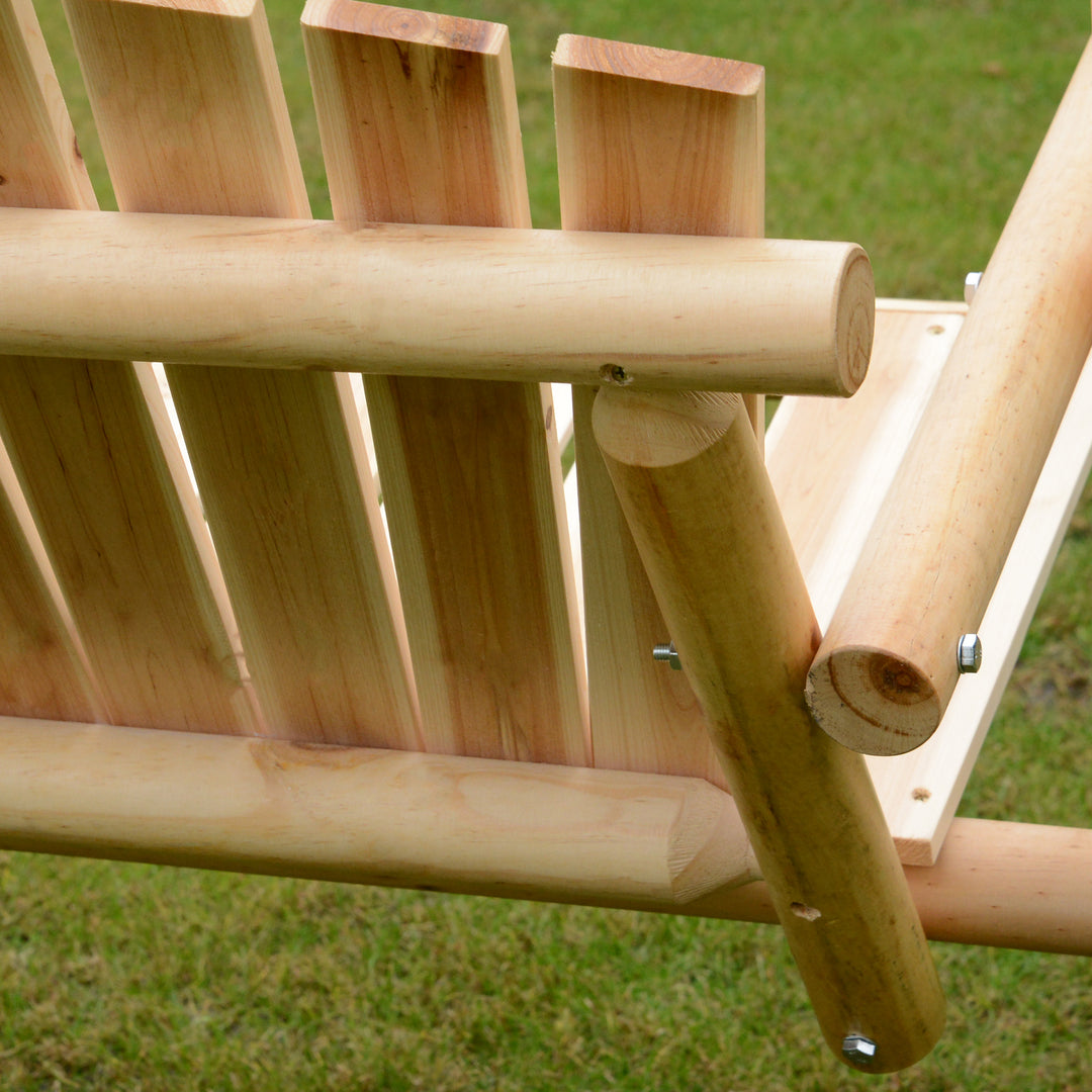 Outdoor 2 Seater Swing Chair Larch Wood Garden Swing Seat Porch Hammock Bench Lounger