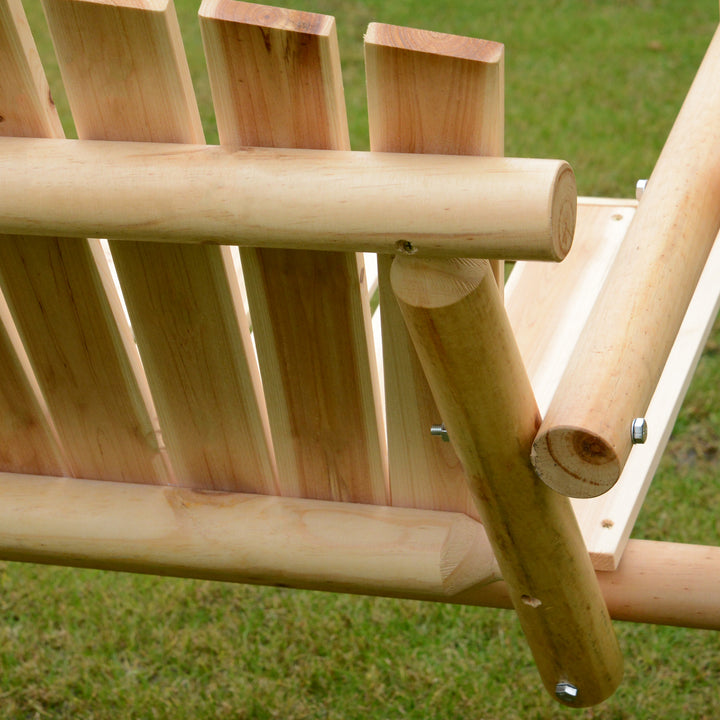 Outdoor 2 Seater Swing Chair Larch Wood Garden Swing Seat Porch Hammock Bench Lounger