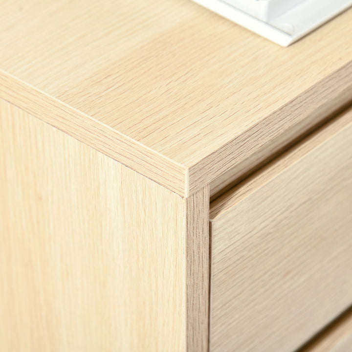 Four-Drawer Office Filing Cabinet, with Wheels - Natural