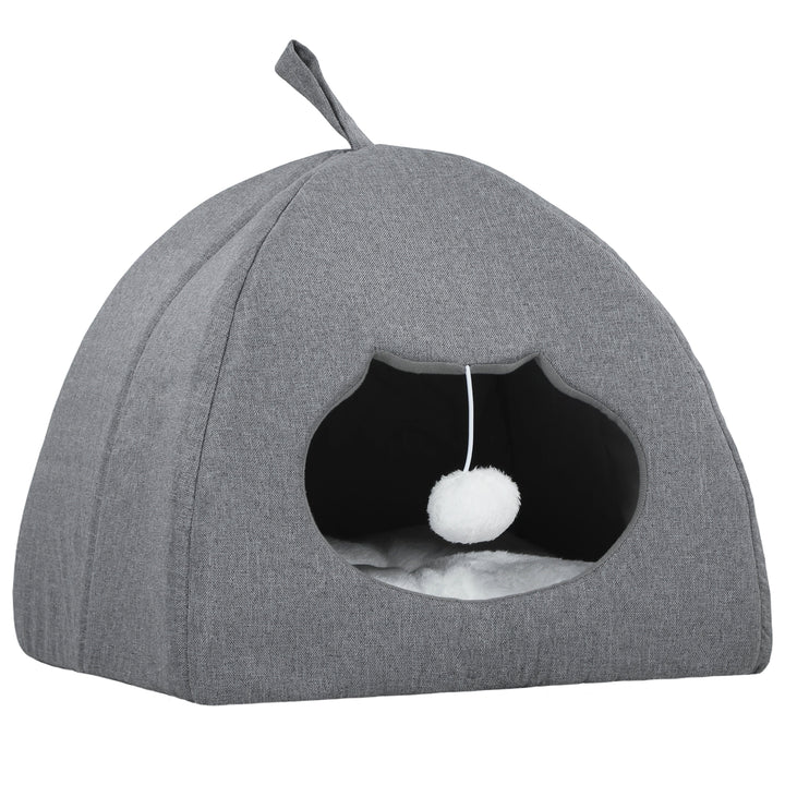 Cat Cave Bed for Indoor Kittens, Cat House with Removable Cushion and 