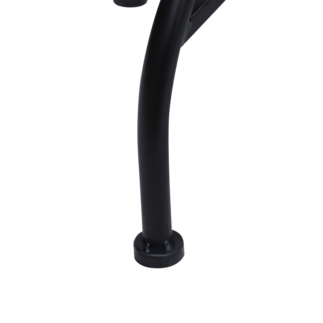 MCL 60 cm Mosaic Garden Table, Small Round Outdoor Side Table with Ceramic Top, Plant Stand for Patio, Balcony, Orange and White