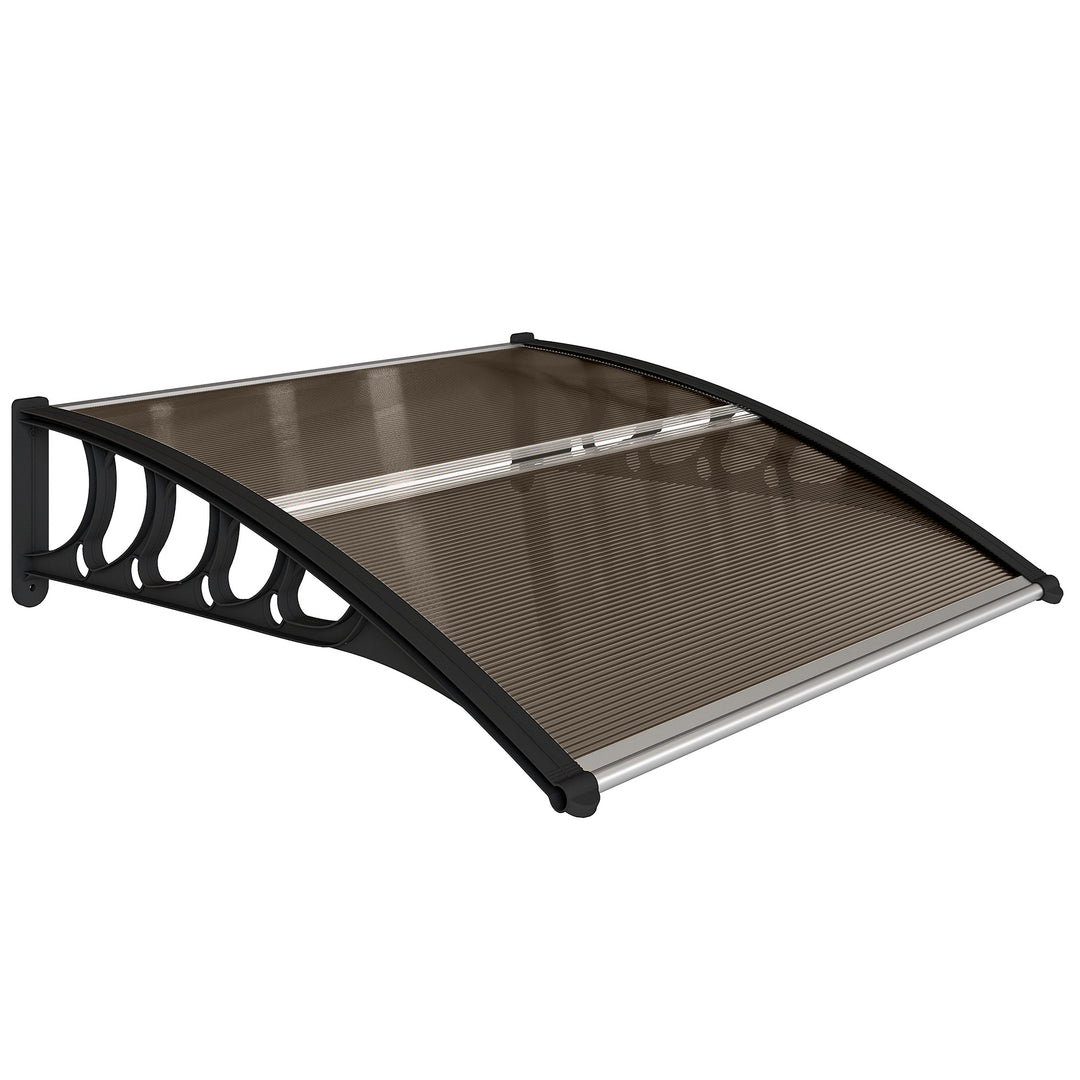 Front Door Canopy, Outdoor Awning, Rain Shelter for Window, Porch and Front/Back Door, Black 103 x 96.5 cm