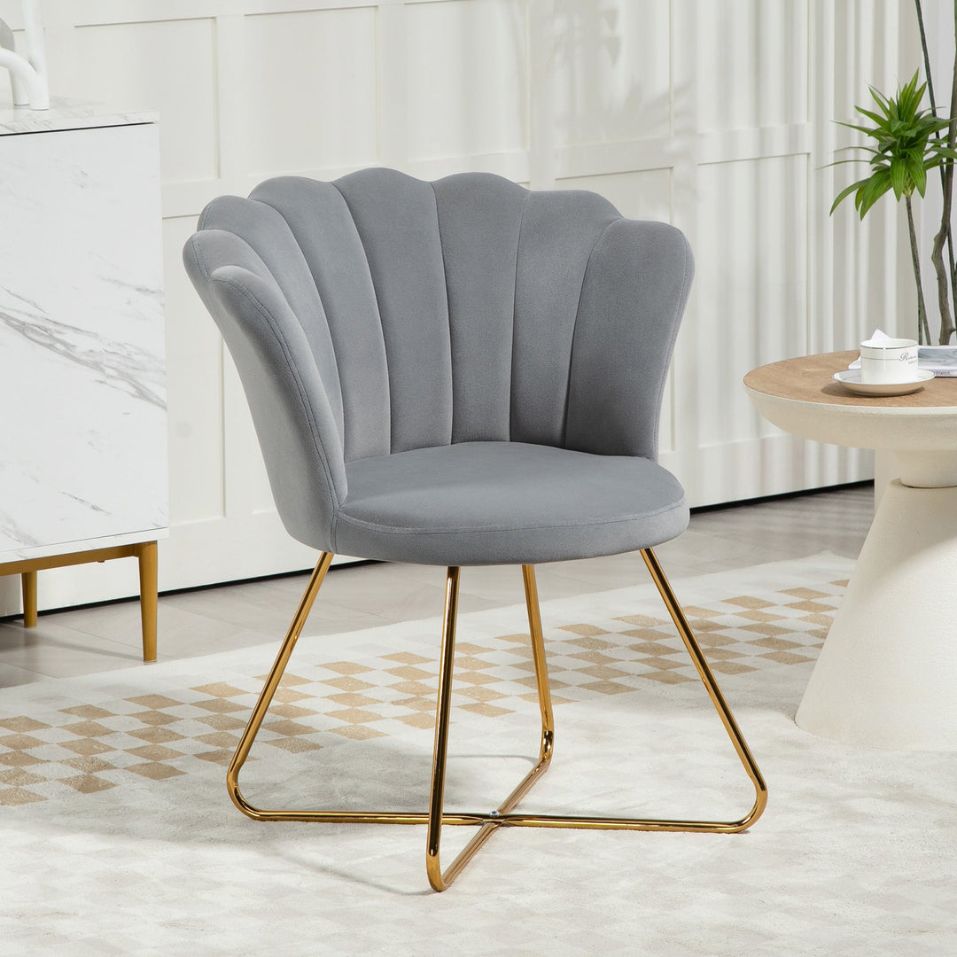 Velvet-Feel Lotus Petal Accent Chair