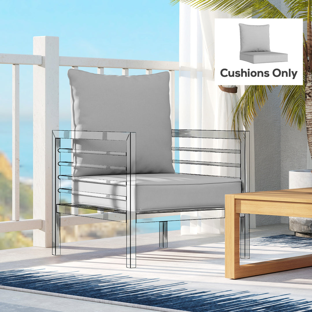 Outdoor Seat and Back Cushion Set, 63L x 55W x 15Dcm Patio Deep Seatin