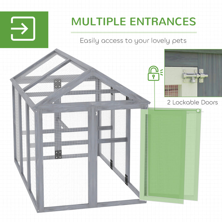 Large Chicken Run, Wooden Chicken coop, with Combinable Design - Wood Effect