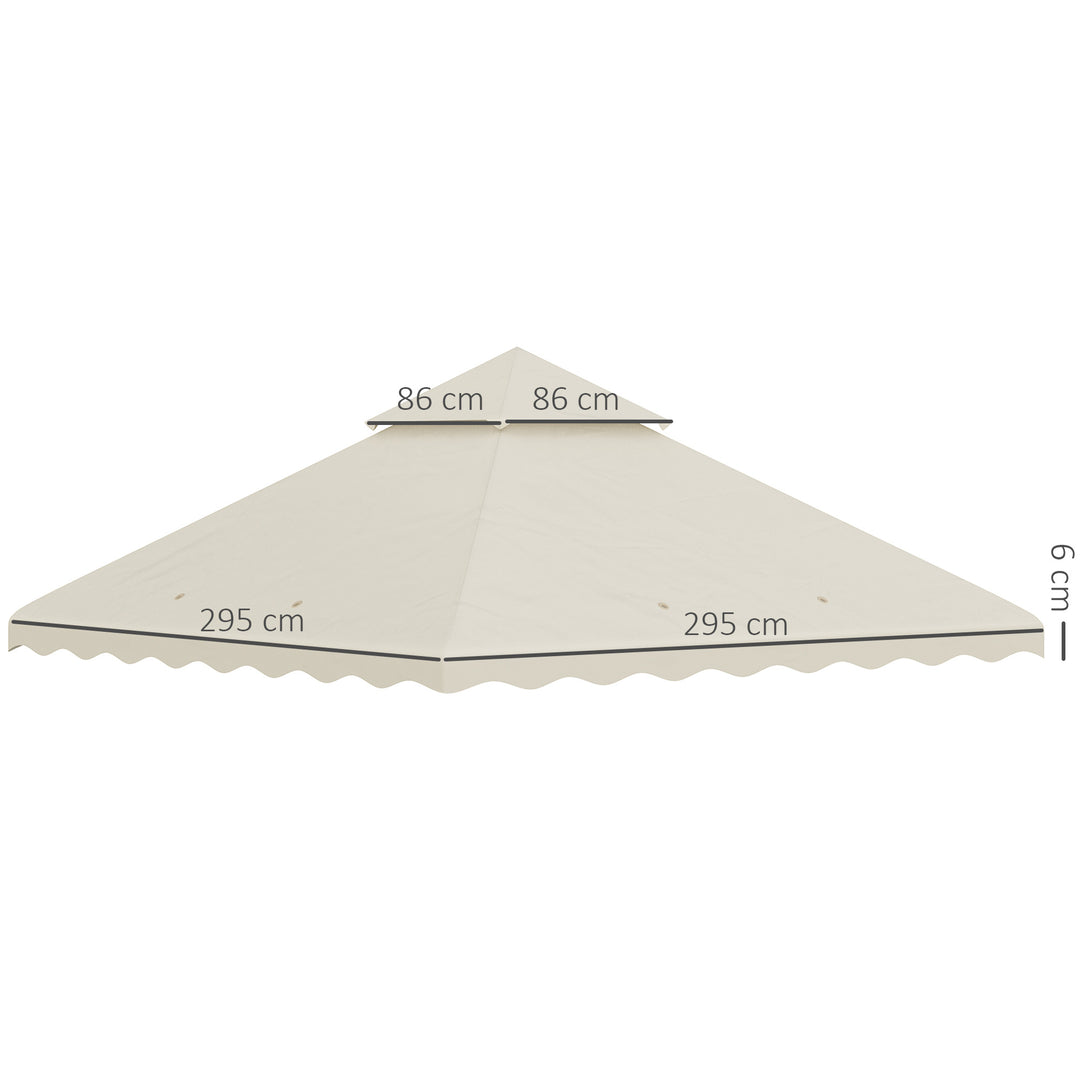 Outsunny Replacement Gazebo Canopy Covers 3x3m, 2