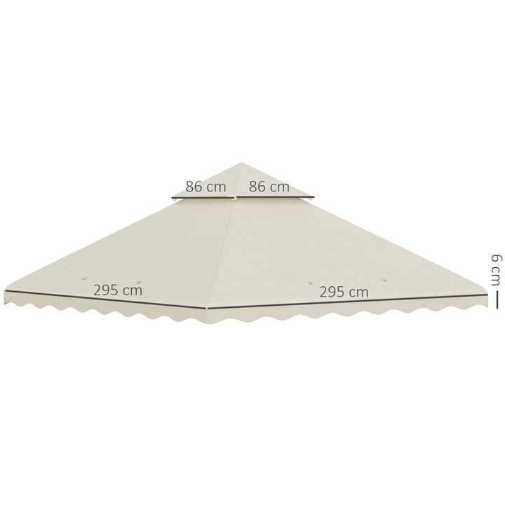 Outsunny Replacement Gazebo Canopy Covers 3x3m, 2