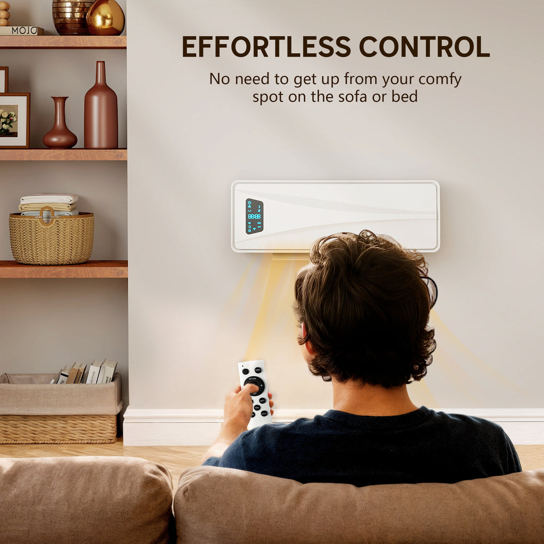 2000W Ceramic Electric Heater with Fan, Adjustable Thermostat, Wall Mo