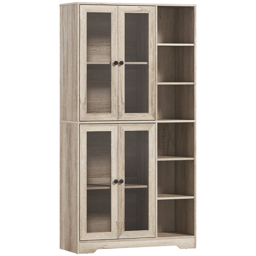 MCL Multi-Storage Kitchen Cabinet, with Glass Doors - Grey Wood-Effect