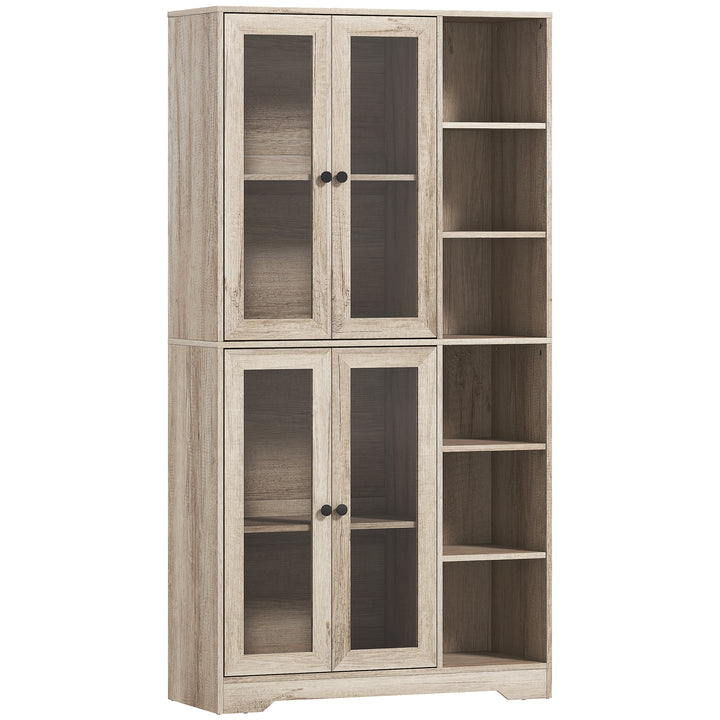 MCL Multi-Storage Kitchen Cabinet, with Glass Doors - Grey Wood-Effect