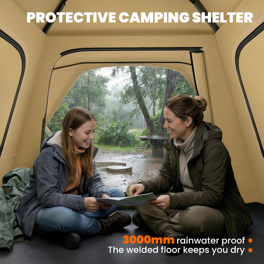 Pop Up Tent 3000mm Waterproof Camping Tents with Mesh Windows 2-3 Peop