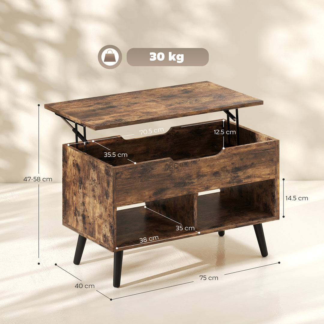 Lift Top Coffee Table with Hidden Storage Living Room Table Metal - view 3