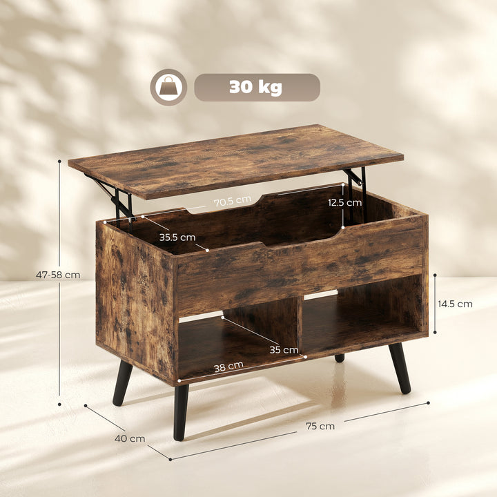 Lift Top Coffee Table with Hidden Storage Living Room Table Metal - view 3