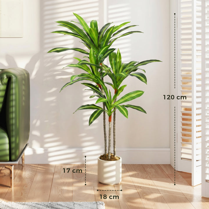 120cm Lifelike Fake Tree, Artificial Dracaena Tree with Bendable Trunk