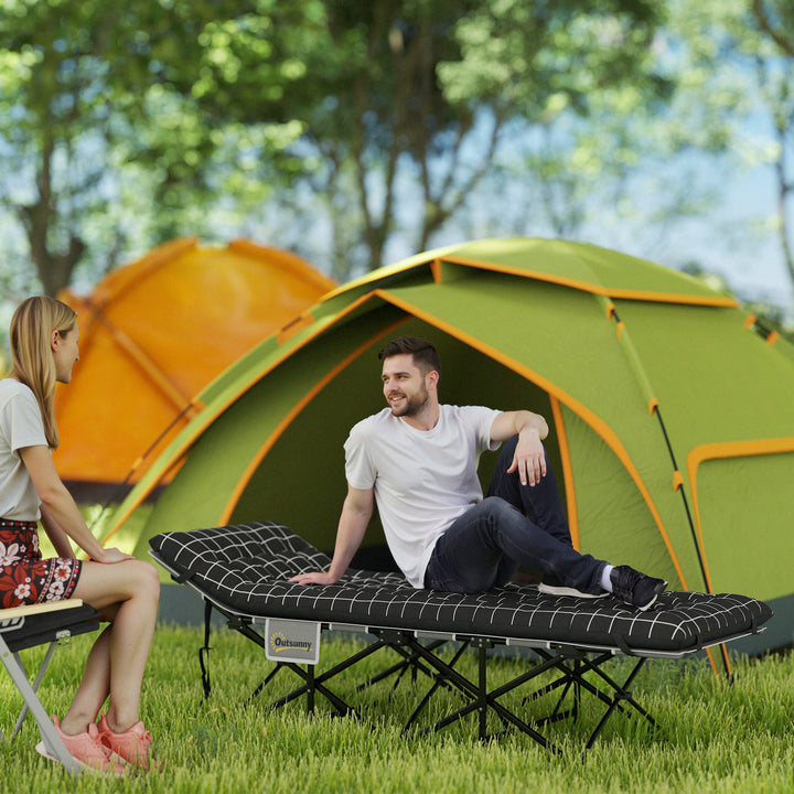 67cm Wide Folding Bed, Camping Cot for Adults with Mattress, Storage P