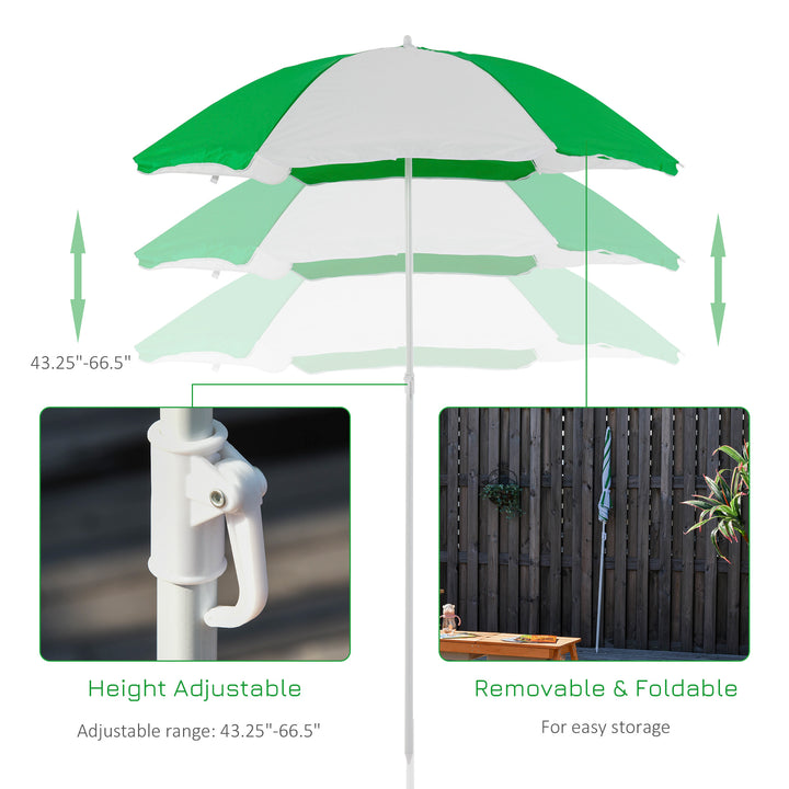 MCL Kids Picnic Table with Benches, Wooden Sand and Water Table, Adjustable Parasol, Storage Bins, for Kids 3-6 Years, Brown