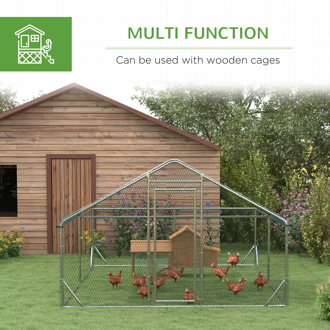 Walk-In Chicken Run, Hen House, with Roof, for Ducks, Chickens, Rabbits