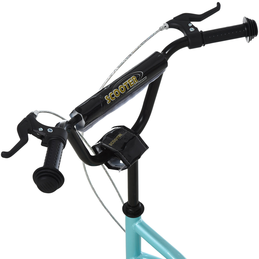 Stunt Scooter, Kids Scooter, 12'' Rubber Tyre Kick Scooter with Adjustable Handlebar, Dual Brakes, Blue