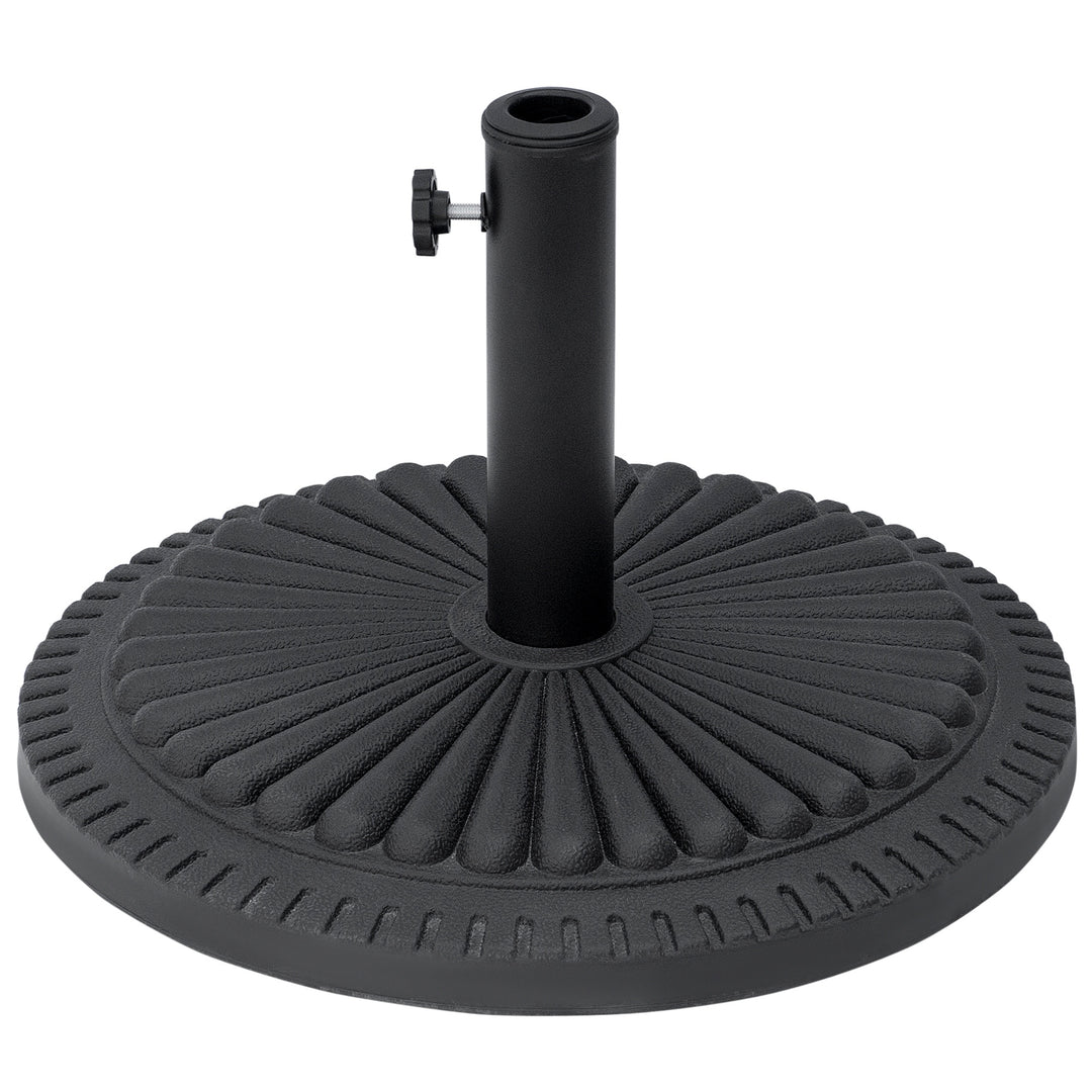 MCL 14kg Round Cement Parasol Base Umbrella Weight Stand Holder Fits 35mm,38mm,48mm Pole for Patio Outdoor Garden - Black