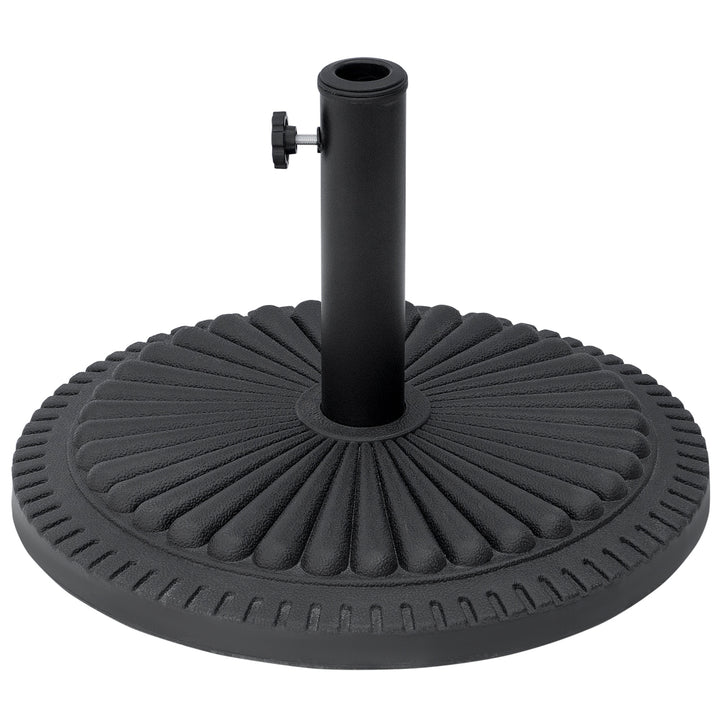 MCL 14kg Round Cement Parasol Base Umbrella Weight Stand Holder Fits 35mm,38mm,48mm Pole for Patio Outdoor Garden - Black