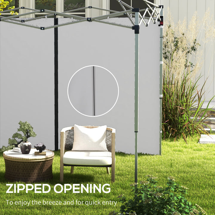 Set of Two 3 x 3(m) Replacement Zipped Gazebo Walls - Grey