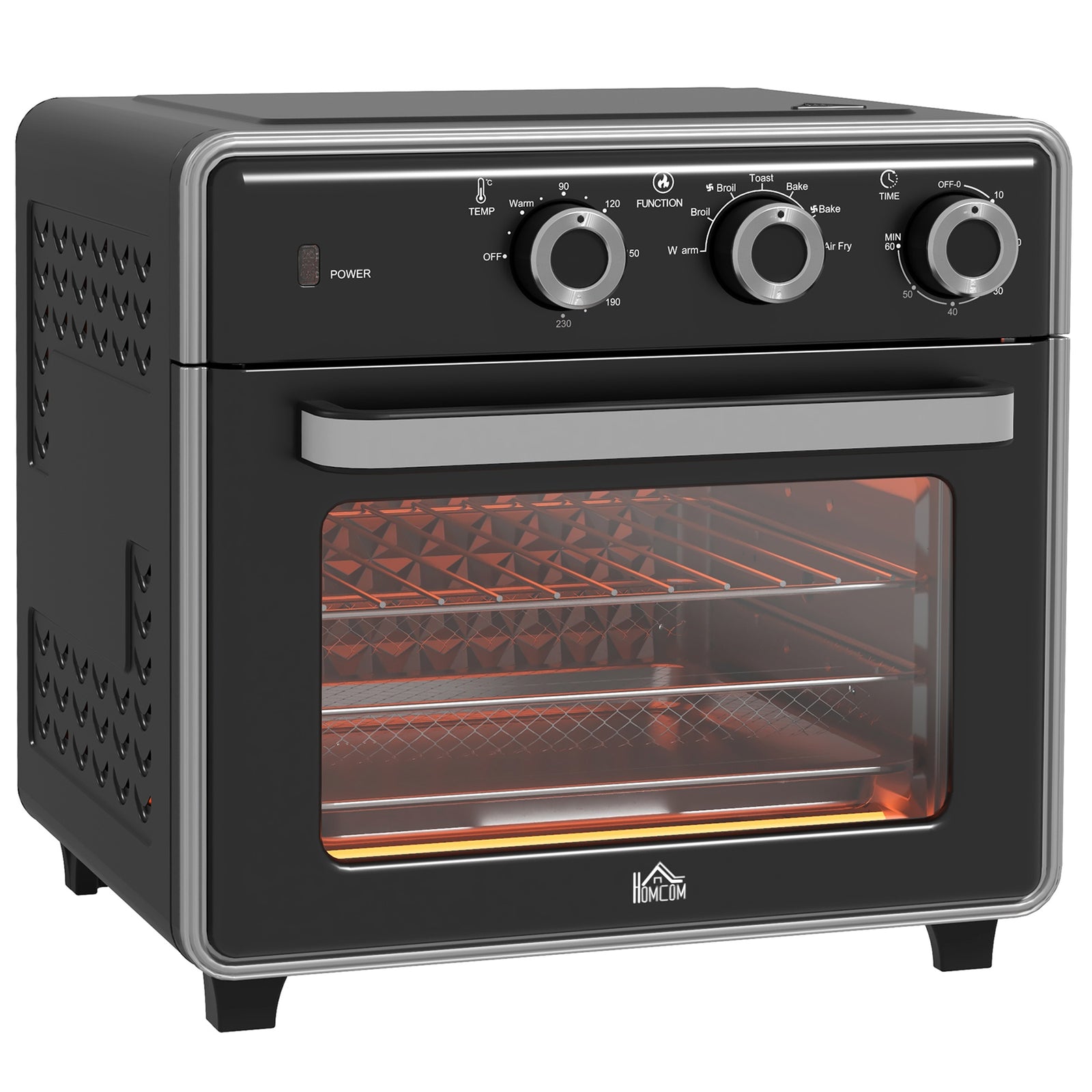 20L 90-230℃ Mini Convection Oven, with Air Fry Function - Black