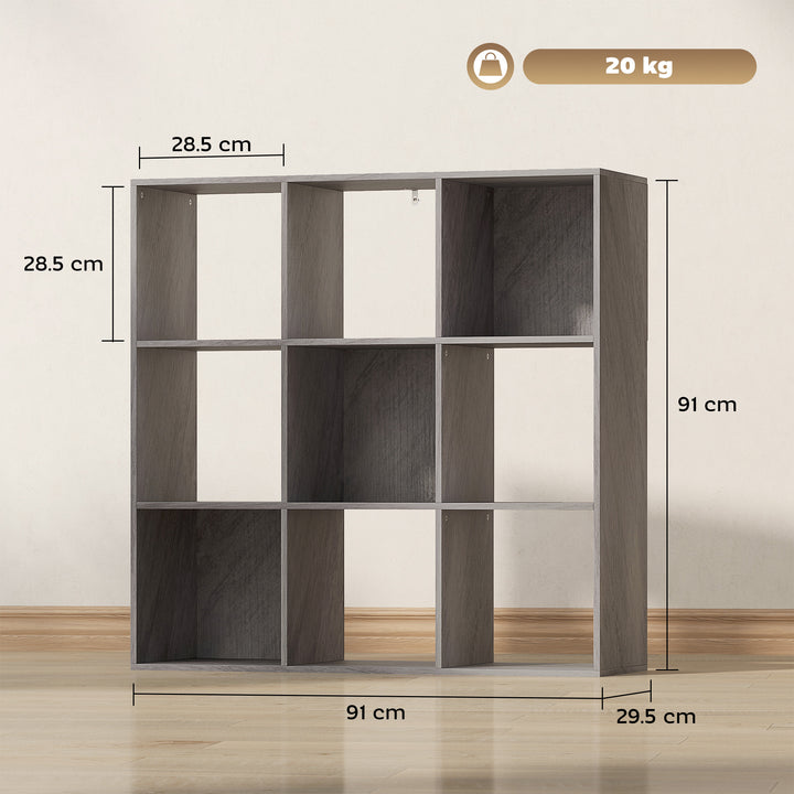 Nine-Cube Storage Shelf - Marble Grey