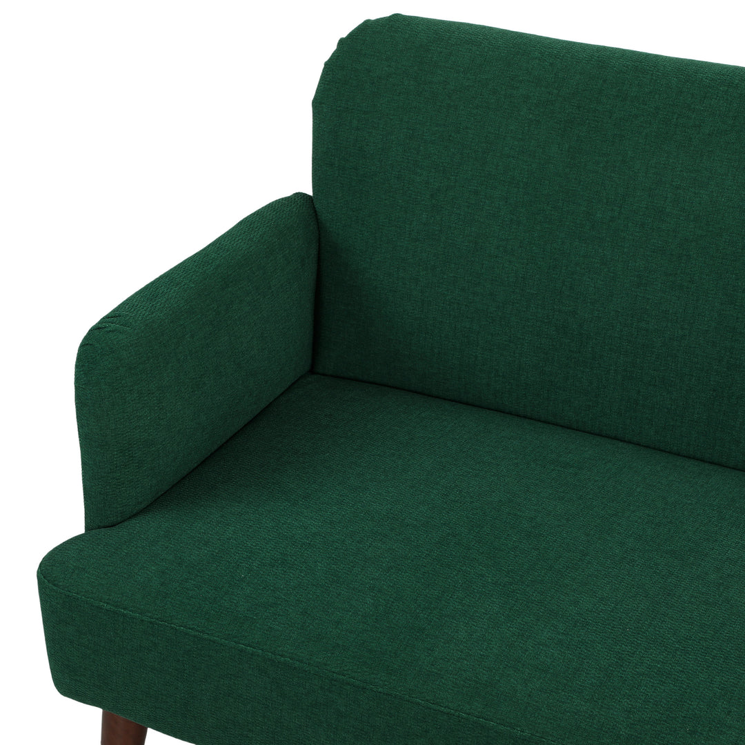 Velvet Feel Fabric 2 Seater Sofa, Small Sofa Loveseat with 21cm Thick 