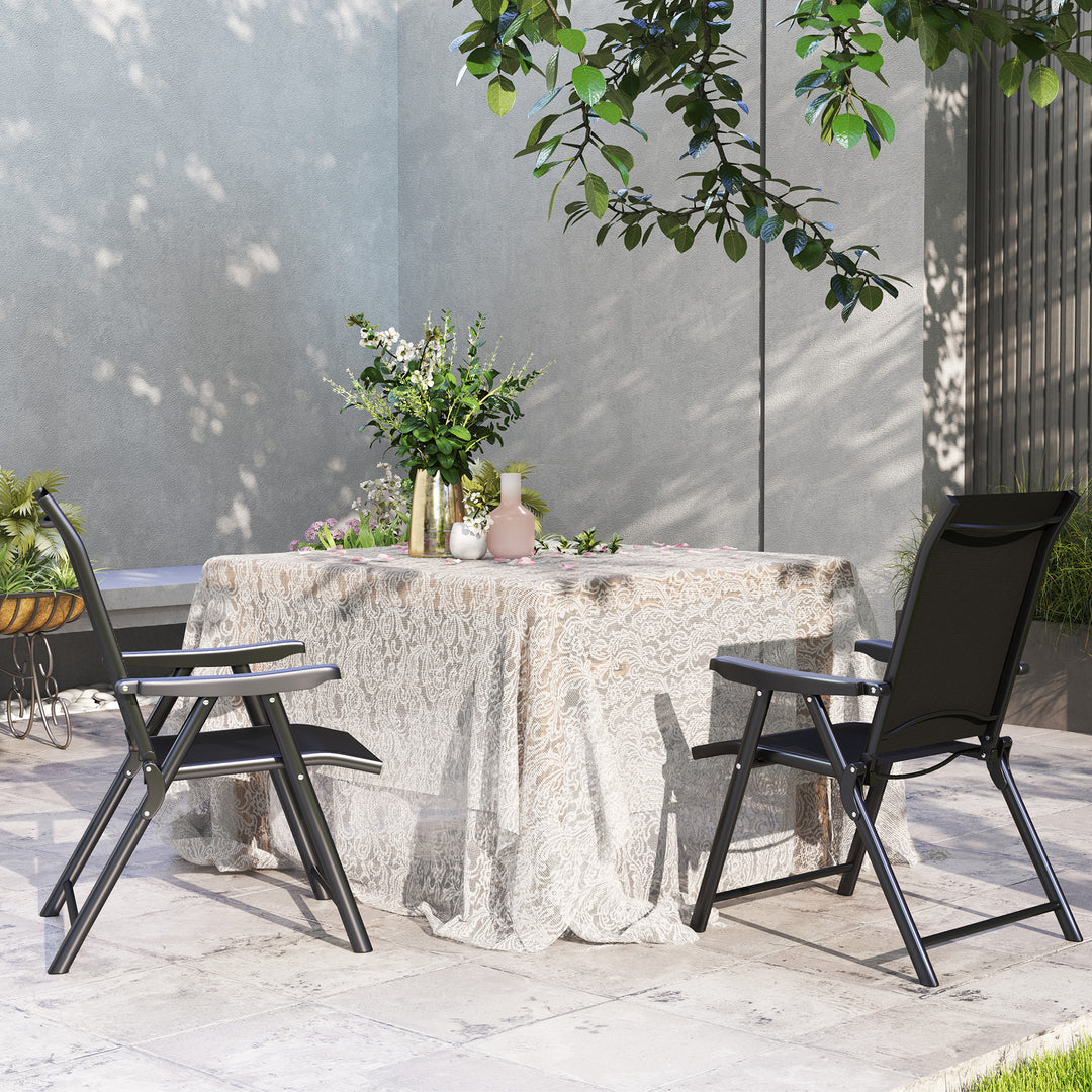 Set of Two Folding Outdoor Chairs - Black