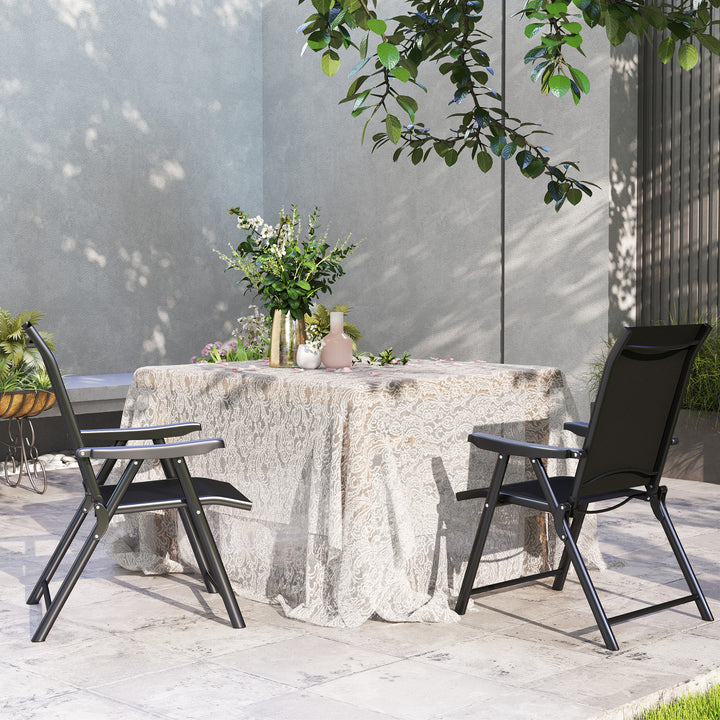 Set of Two Folding Outdoor Chairs - Black