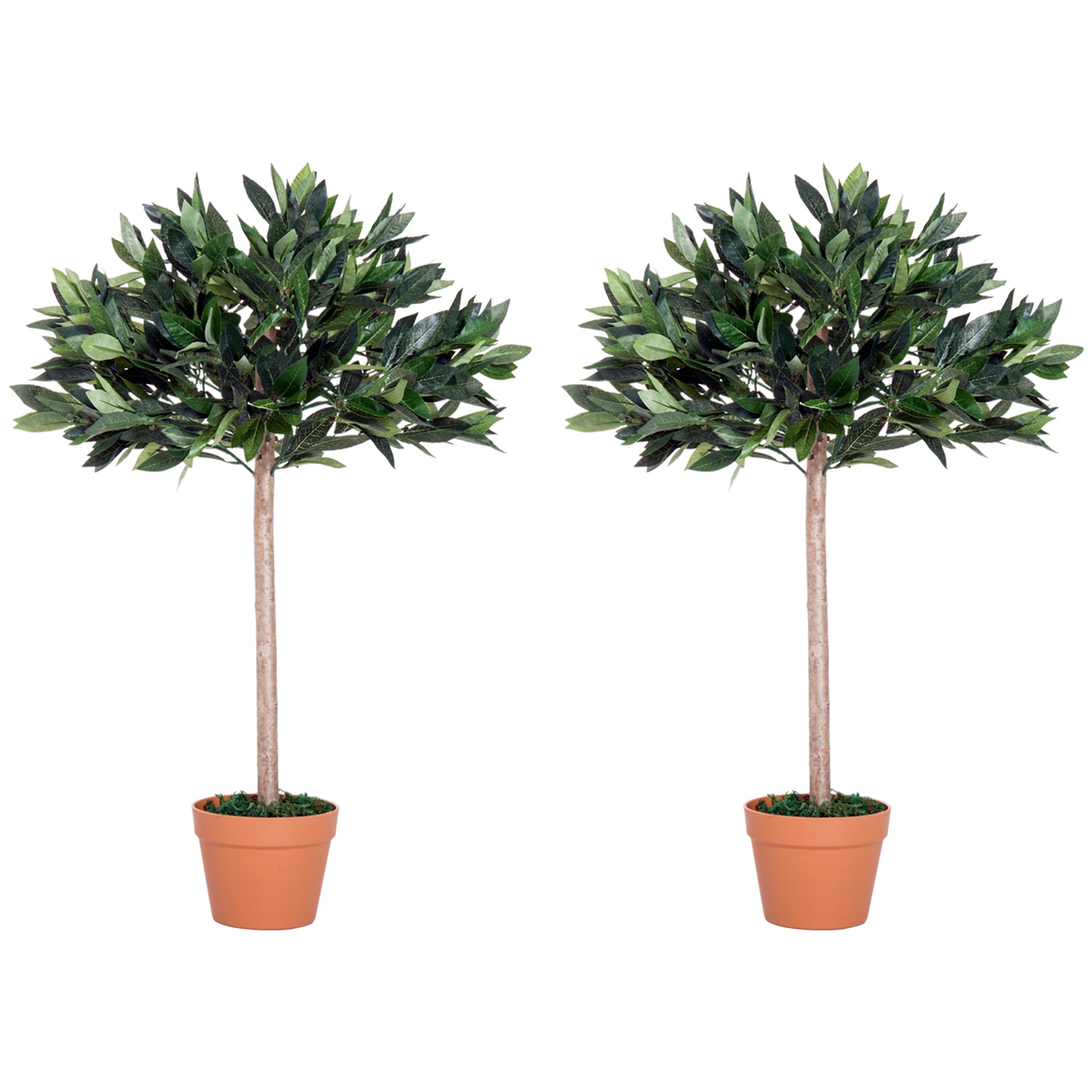 3ft Artificial Olive Tree Indoor Plant Greenery for Home Office Potted in An Orange Pot Set of 2