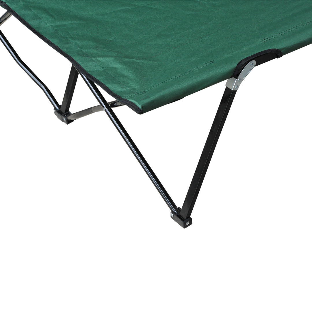 Double Camping Cot Bed, with Bag - Green