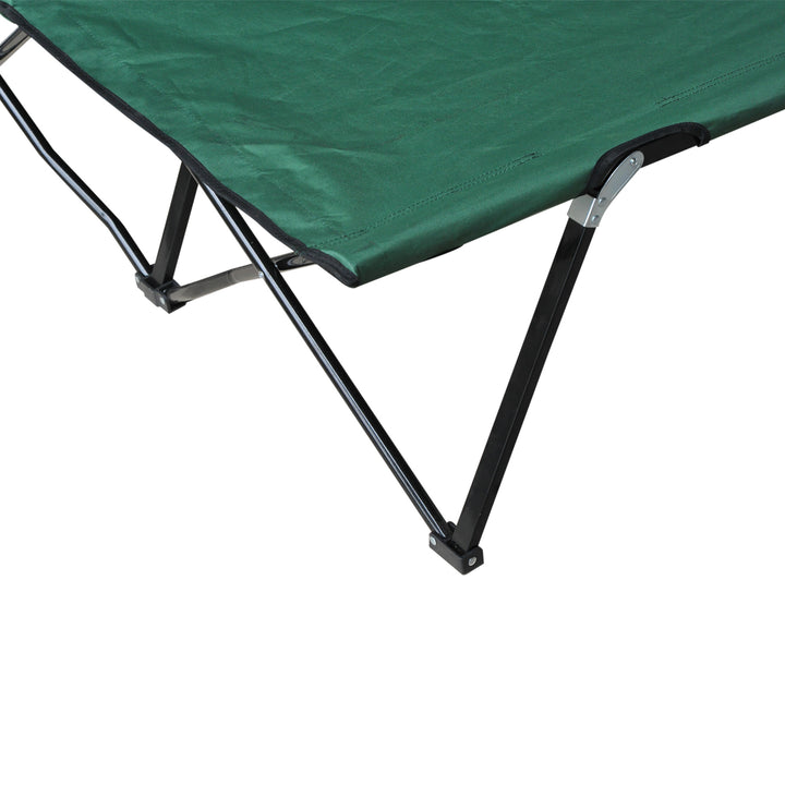 Double Camping Cot Bed, with Bag - Green