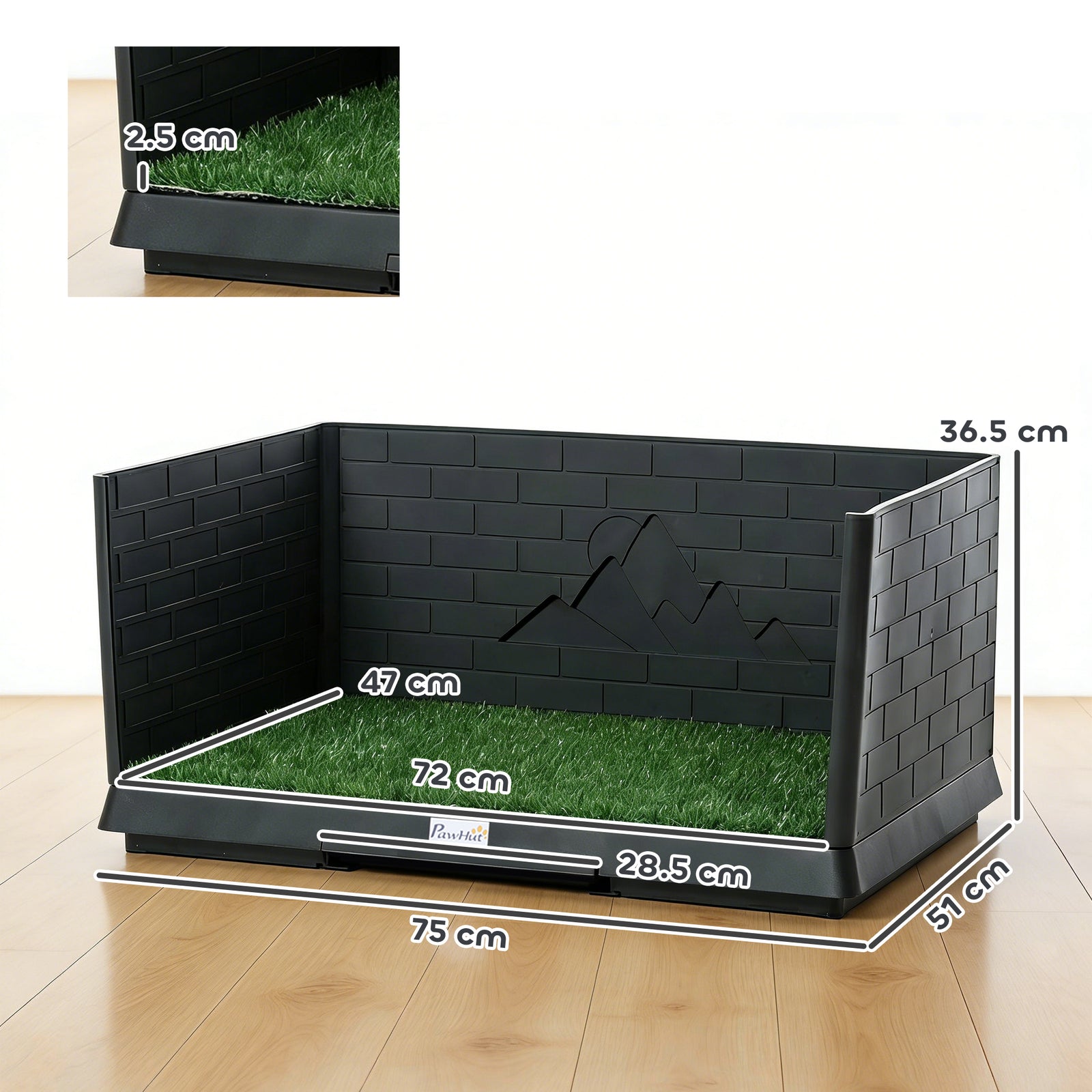 Dog Toilet Tray, Indoor Outdoor Dog Potty with High Walls, Grass Turf,