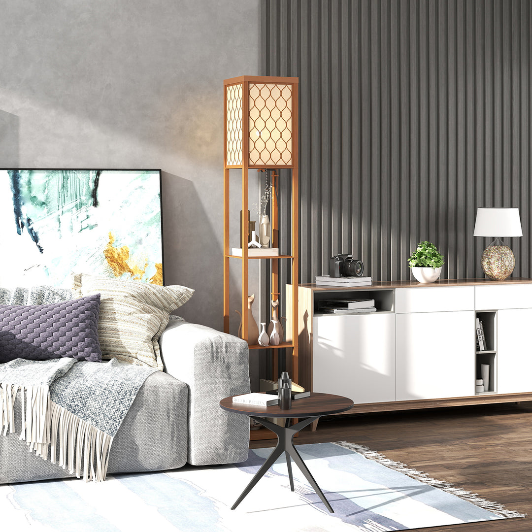 Three-Shelf Standing Lamp - Natural