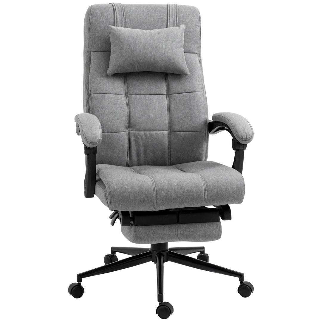 MCL Office Chair with Footrest Ergonomic Office Chair with Armrests Lumber Support and Headrest Light Grey