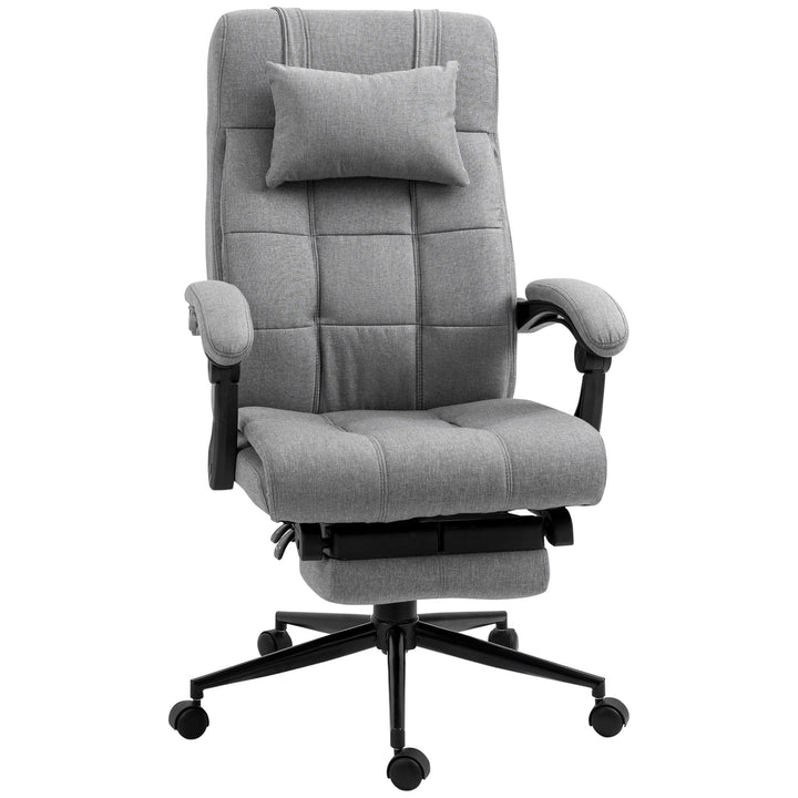MCL Office Chair with Footrest Ergonomic Office Chair with Armrests Lumber Support and Headrest Light Grey