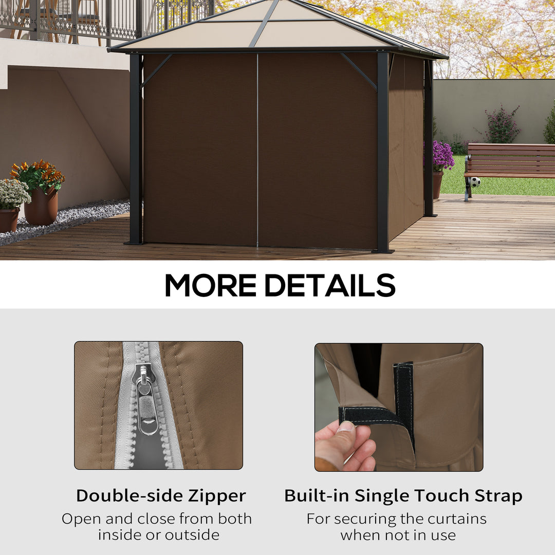 4 Pack Replacement Gazebo Curtains Privacy Panel for Most 3 x 4m Gazeb