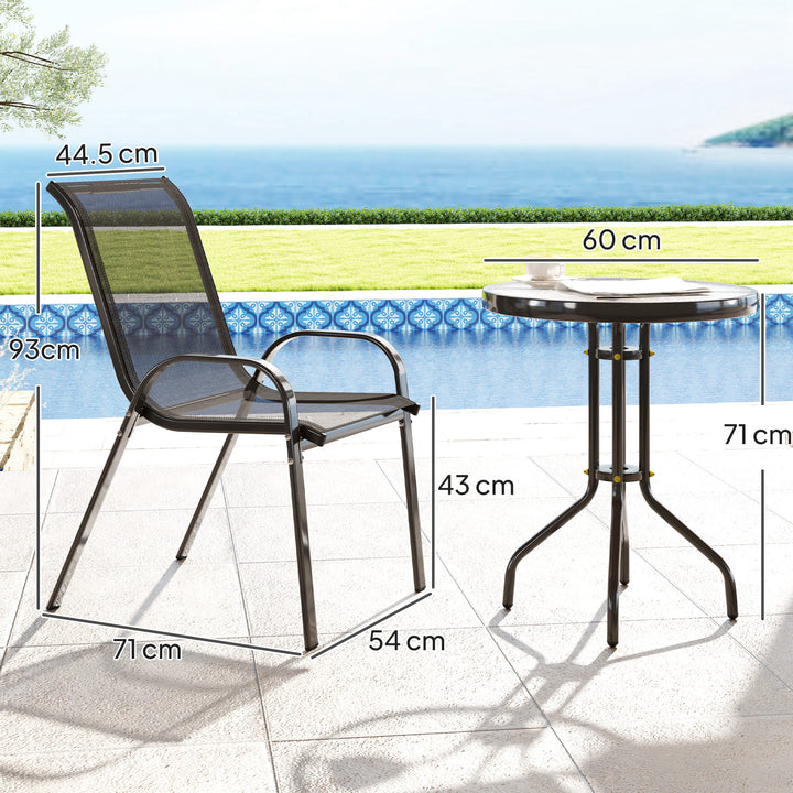 Three-Piece Outdoor Garden Set - Black