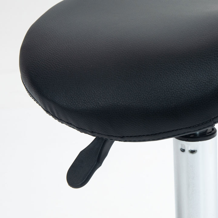 MCL Salon Saddle Stool, Rolling Saddle Chair for Massage, Spa, Clinic, Beauty, Hairdressing and Tattoo, Black