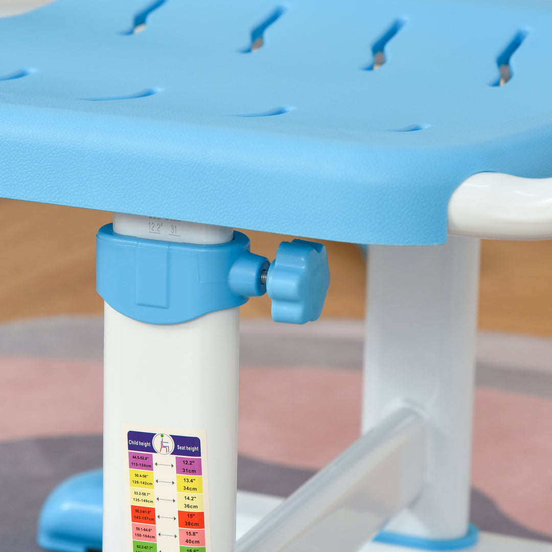 MCL Kids Study Desk and Chair Set w/ Adjustable Height, Storage, Drawer, Blue