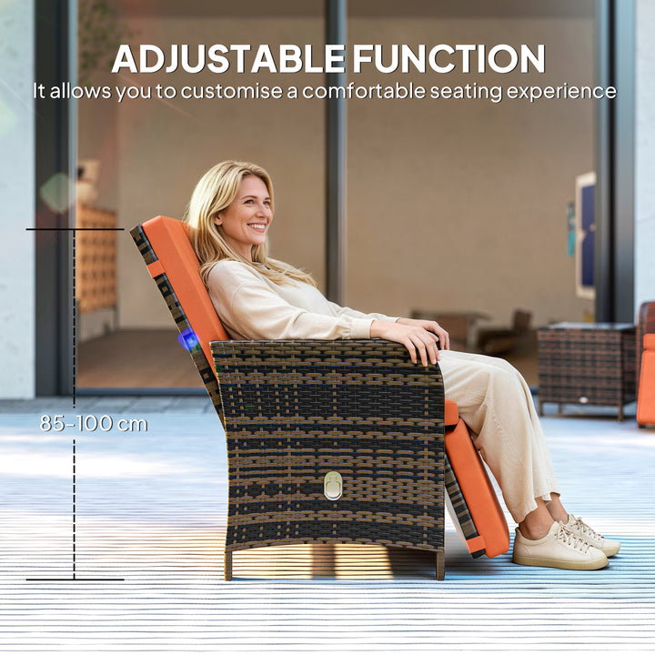 3 Pieces Rattan Bistro Set Balcony Furniture with Cushions, Storage Fu