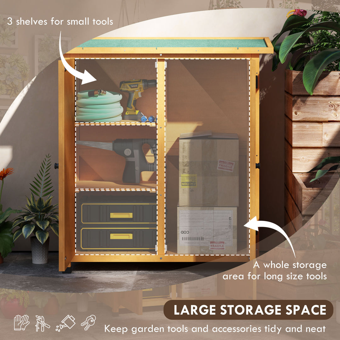 46.5 x 97cm Compact Wooden Storage Shed - Yellow