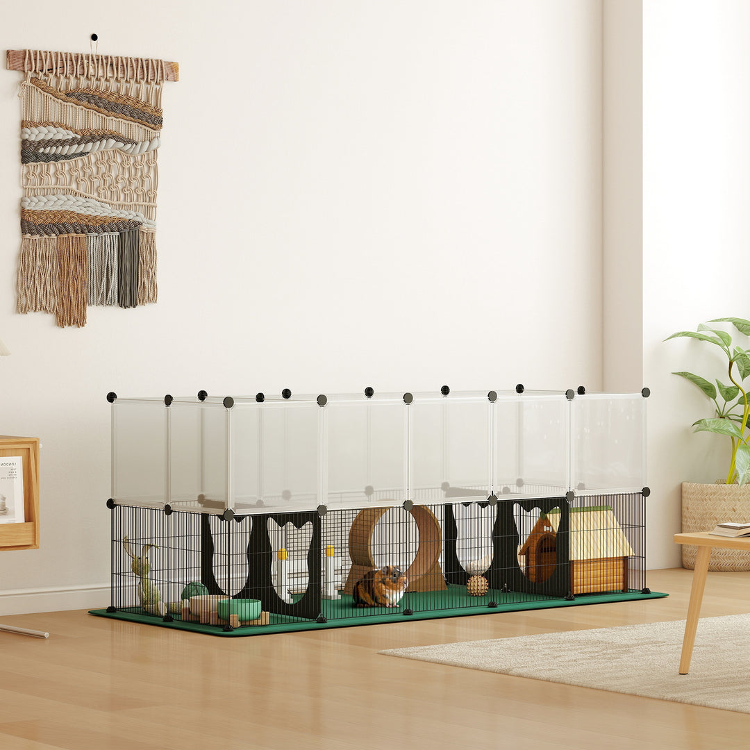 Pet Playpen with Waterproof Mat, DIY Small Animal Enclosure 34 Panels,